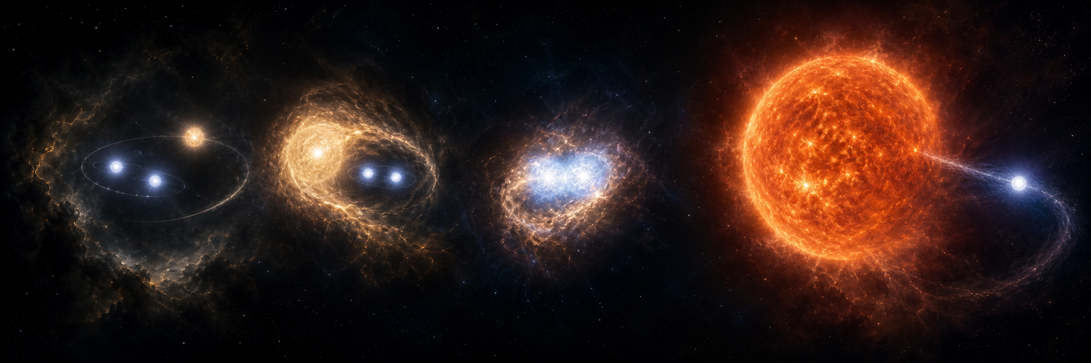 Artist's impression of the luminous stellar environment around Takbiru and its compact companion